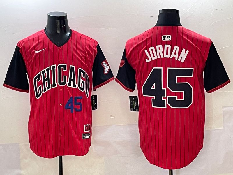 Men Chicago White Sox #45 Jordan Red Stripe Joint Name 2025 Nike MLB Jersey style 3->chicago white sox->MLB Jersey